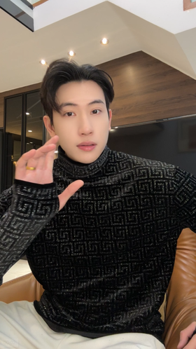 T4939SDSA男士秋冬新款痞帅男装潮牌时尚烫钻图形半高领长袖T恤百搭潮