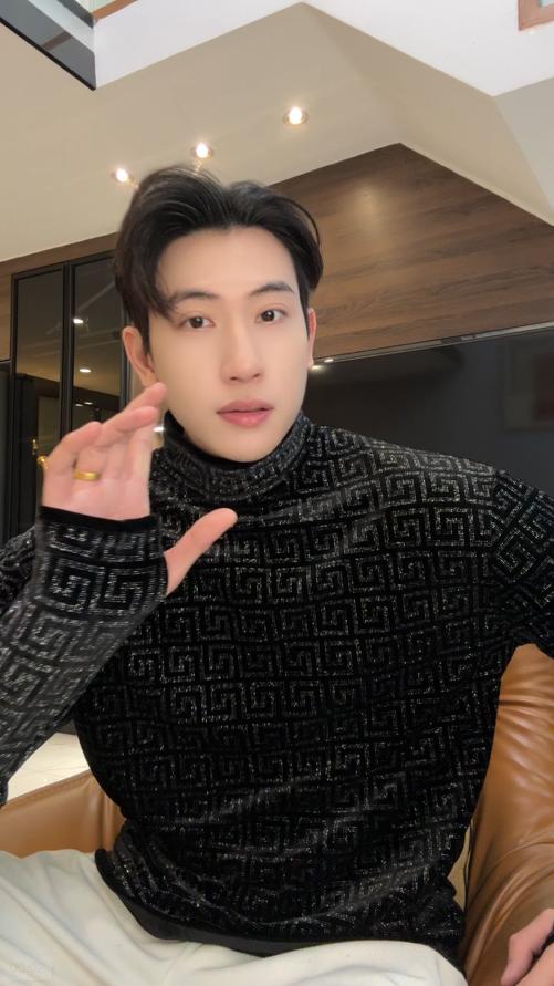 T4939SDSA男士秋冬新款痞帅男装潮牌时尚烫钻图形半高领长袖T恤百搭潮 商品图0