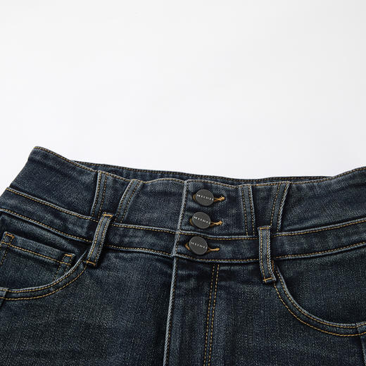 谜底紧身牛仔裤九分裤2025冬季新品高腰弹力花卉贴布女254MJ1607 商品图3