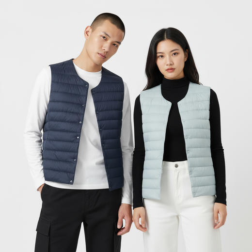 茧墨 男女款轻薄羽绒服马甲背心 商品图2