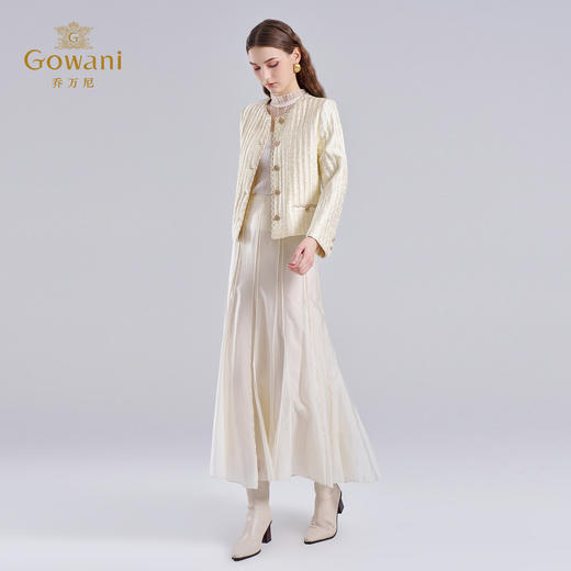 乔万尼小香风气质短款真丝提花棉服ET4T943 商品图3