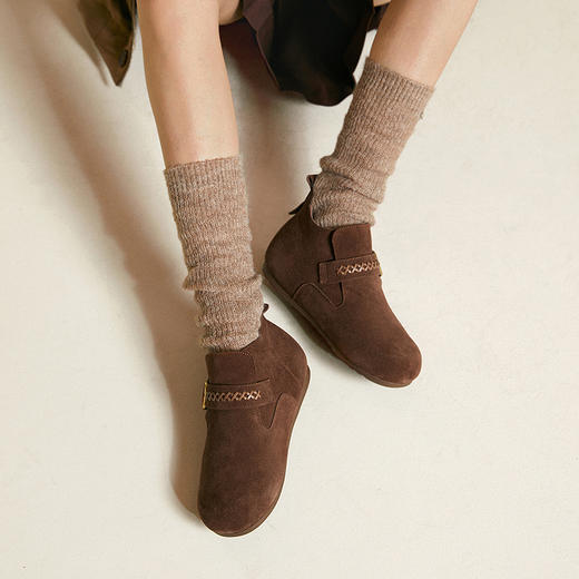 千百度内增高全包勃肯鞋女薄底舒适轻便复古深口单鞋A25502707 商品图4