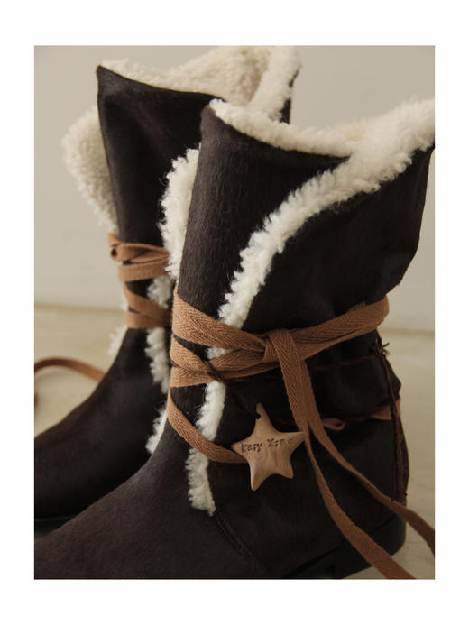 Kaiy Xiao 魔法星星系列  冰原雪绒绑带靴 商品图4