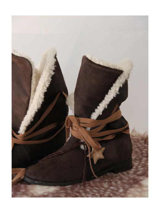 Kaiy Xiao 魔法星星系列  冰原雪绒绑带靴 商品图2