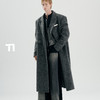 TIWLLTANG启世录"风卷山岚"双排扣金属标中长款毛呢大衣冬季外套 商品缩略图0