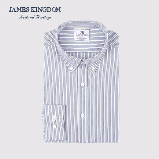 【碳素磨毛】春季新款保暖衬衫男士长袖高级碳素磨毛商务休闲条纹保暖衬衫 商品图1