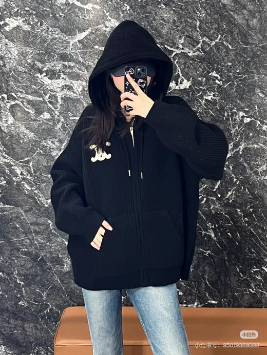 XY36-赛琳25SS秋冬凯旋门徽标针织拉链毛衣外套（ZMZ） 商品图0