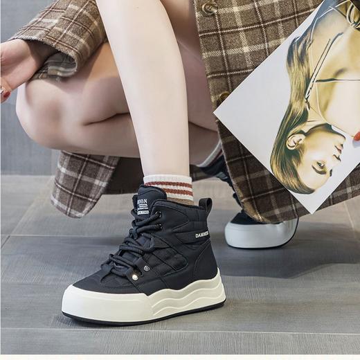 网红雪地靴女冬季新款厚底增高厚绒学生韩版加绒保暖棉鞋 商品图2