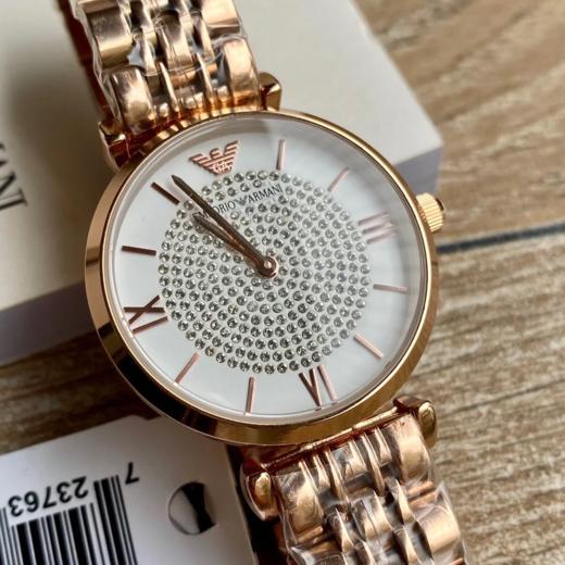 Armani阿玛尼满天星手表女士男士镶钻石英防水轻奢腕表 商品图13