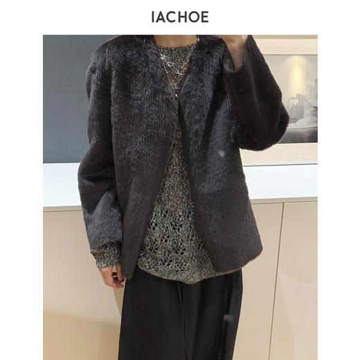 棉仓3671570004-西班牙进口A级美利奴毛皮毛一体外套 商品图2