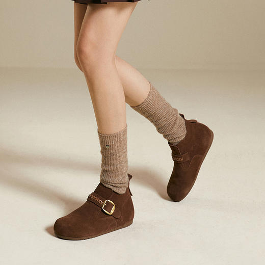 千百度内增高全包勃肯鞋女薄底舒适轻便复古深口单鞋A25502707 商品图2