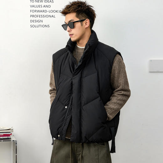 徐太浪【经典款 大码坎肩】黑色羽绒马甲男冬季2025新款外穿马夹 商品图2