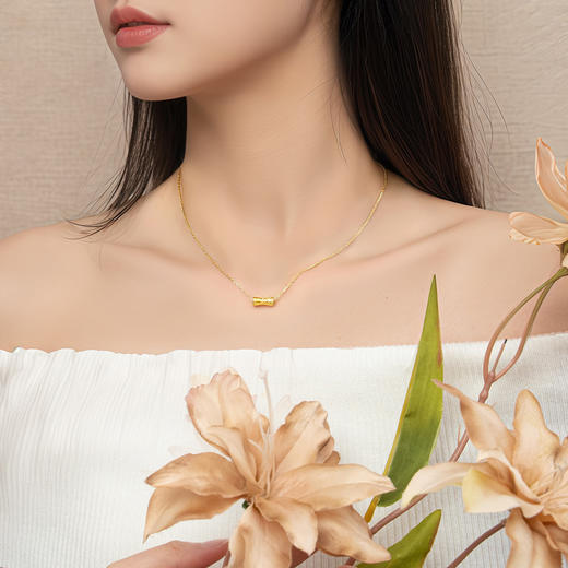 竹节转运珠 黄金足金节节高升DIY竹韵转运珠MEMORA诗普琳HP917301（线上专供） 商品图7