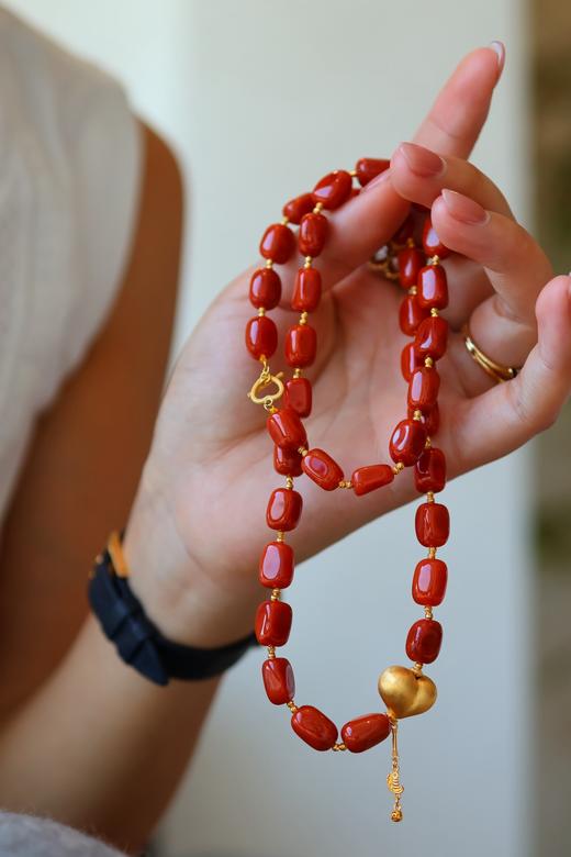 【双十一专供】18K金火焰纹南红随形项链 CR 商品图6