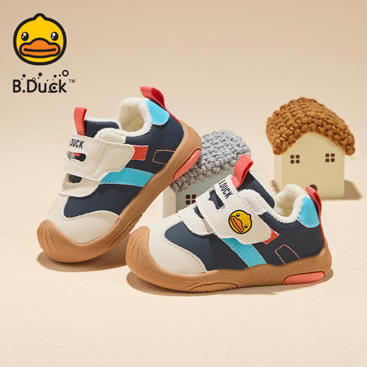 B.Duck小黄鸭童鞋冬季加绒保暖儿童运动鞋17-24码 B5586730 商品图3