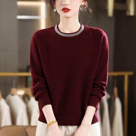 好看上衣打底衫遮肚子，显瘦洋气圆领毛衣CC-MY-1290 商品图5