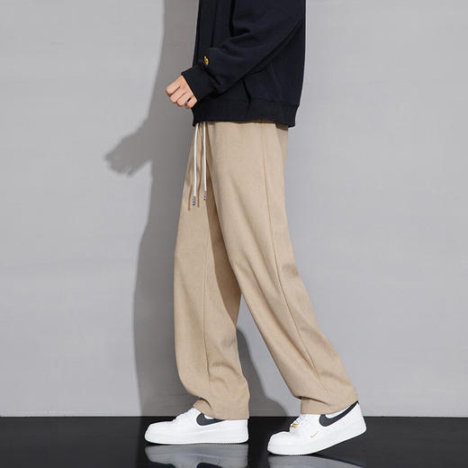 【加绒保暖】罗蒙秋冬款灯芯绒休闲裤男士抽绳设计宽松时尚潮男舒适百搭直筒男长裤子 商品图7