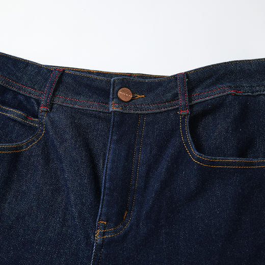 谜底牛仔裤长裤2025冬季新品弧线剪裁复古活力直筒裤女254MJ1659 商品图3