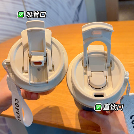 【高奢系列！覆钛养生！】轻奢钛杯 高颜值咖啡杯 一杯双饮保温杯 便携吸管杯 轻奢商务礼品 商品图3