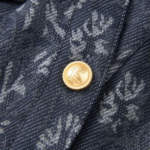 「高货wl」全新升级【铂金会员339/天猫459/差价120】(84243)洛诗琳复古衬衫印花牛仔裙2025秋冬修身显瘦直筒连衣裙 商品图4