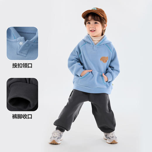 【复合暖绒】嘟嘟家儿童套装冬季儿童卫衣裤子女童加绒上衣长裤宝宝冬装小童装 商品图2