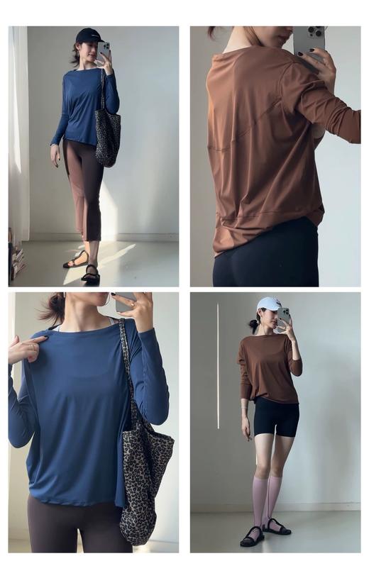 【特价】裸感宽松透气健身/普拉提瑜伽长袖T恤 商品图4