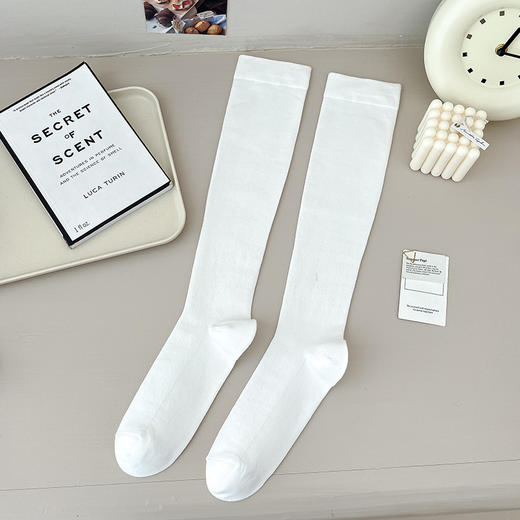 【小腿袜压力袜】秋冬女过膝长筒 黑色瘦腿弹力袜 棉透气防臭压缩袜  商品图9