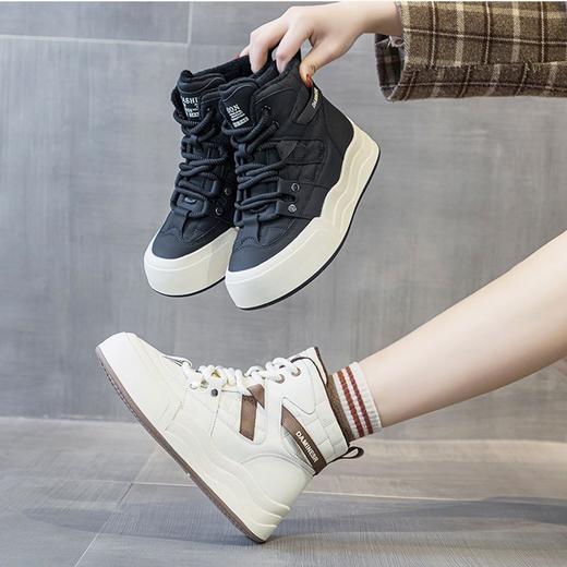 网红雪地靴女冬季新款厚底增高厚绒学生韩版加绒保暖棉鞋 商品图1