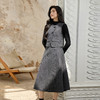 奢姿大码女装2025冬季胖妹妹时尚通勤圆领马甲搭A字裙两件套装9954994354A 商品缩略图2