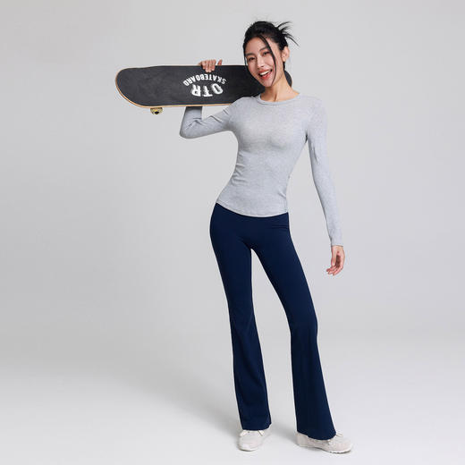 跃牌【安琪拉系列】高弹瑜伽服上衣修身显瘦紧身跑步吸汗衣运动休闲服健身长袖CX-5155 商品图4