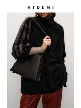 HIDEMI 经典小羊皮双层极简方形托特包单肩包