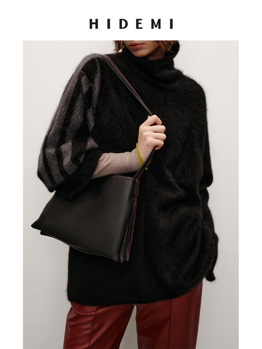 HIDEMI 经典小羊皮双层极简方形托特包单肩包 商品图0
