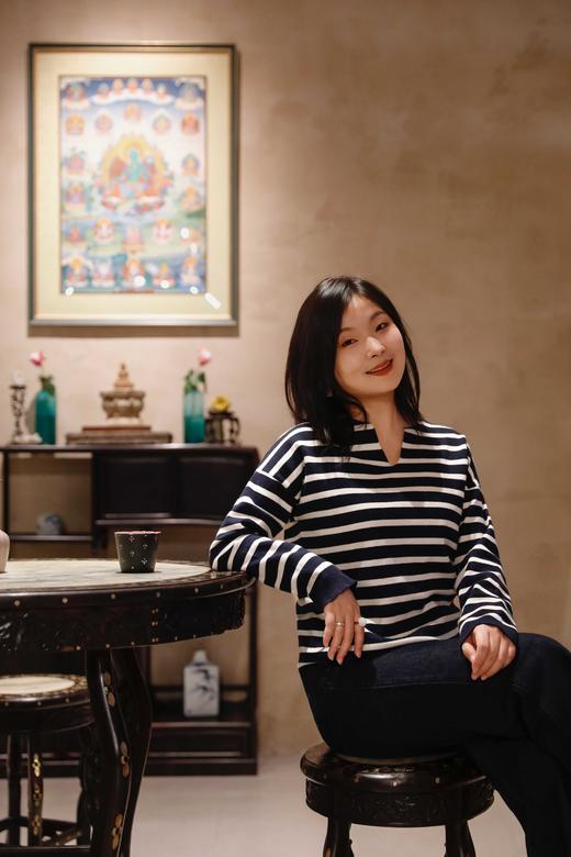 花痴私服好物分享 经典气质休闲条纹海魂衫！休闲包容松弛感十足，时髦显年轻！双面织超密面料，17%山羊绒混纺上身特别软糯，0扎感，之&禾同源代工厂出品！一件舒服、保暖、显瘦又不费心思搭配的搭配神器 商品图4