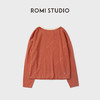 ROMI STUDIO100%棉质法式橘红毛圈布撞边宽松长袖上衣 RWCAS65322 商品缩略图1