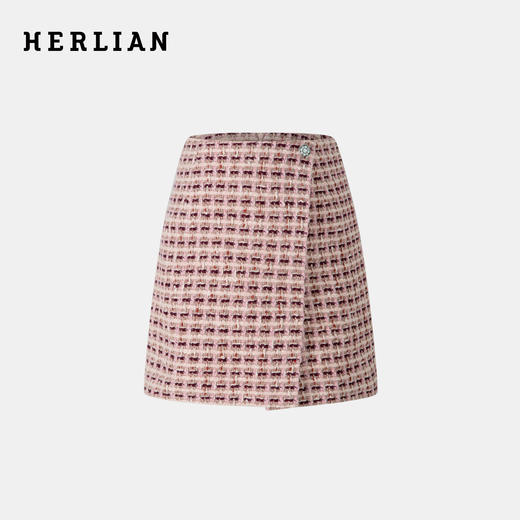 HERLIAN 2025冬季新款侧边开叉小香风短裙 商品图0