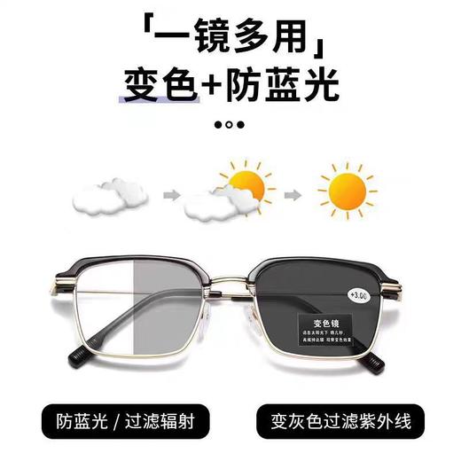 【中老年老花镜金属大框时尚洋气中老年超轻老花镜高清防蓝光花镜 商品图6