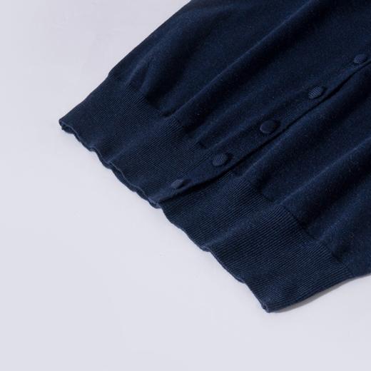 茧墨 雅致减龄木耳边撞色针织开衫 商品图4