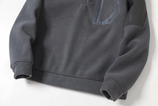 D110610秋冬双面绒防风保暖加厚加绒男士立领半拉链套头休闲宽松卫衣 商品图14