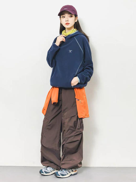 慵懒方程式！裸+同款~！城市山系风！男女高密度摇粒绒情侣连帽衫 商品图7