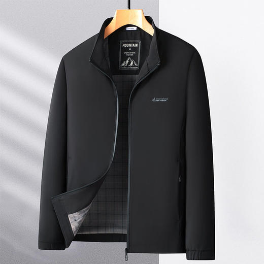 秋季新款中老年夹克男爸爸装外套男上衣立领中年商务夹克男    LJS-517 商品图1