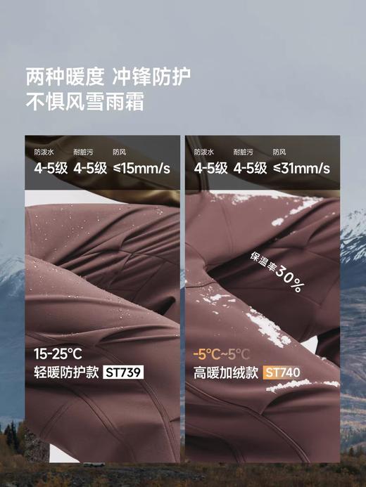 蕉下男士高暖伞兵软壳裤ST740秋冬降落伞裤保暖裤子 商品图1