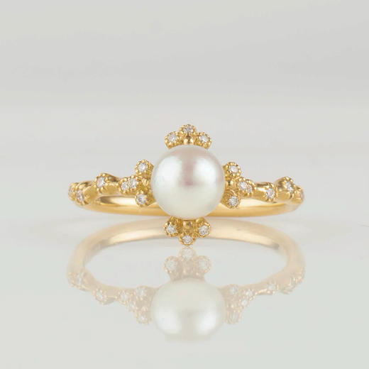 订购10周到｜Shinkai-spread akoya-Akoya珍珠 钻石 戒指［日本设计师］ 商品图0