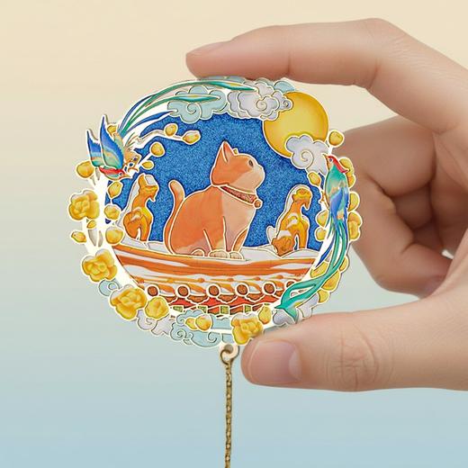 宫猫戏雪金属书签 商品图3