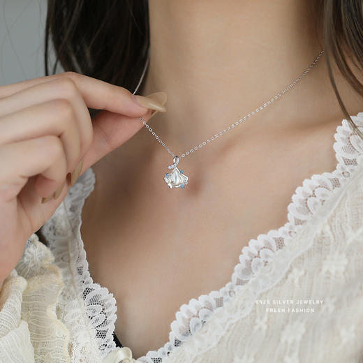 【幸运蝴蝶】S925纯银蝴蝶杏叶项链【YXS-A4716】 商品图3