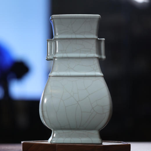 问鼎官窑宋青金标贯耳四方瓶（方耳）（缺货） 商品图0