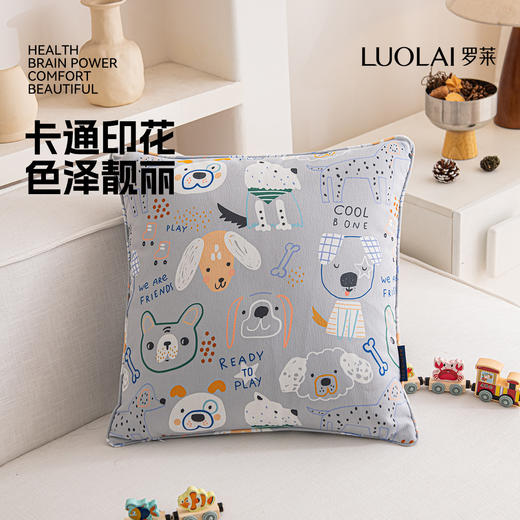 罗莱软装 旺旺日记抱枕深灰色 45*45cm 商品图1
