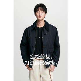 棉仓356811011-5系撞色领巴恩风猎装夹克男  秋季宽松复古通勤底特律外套