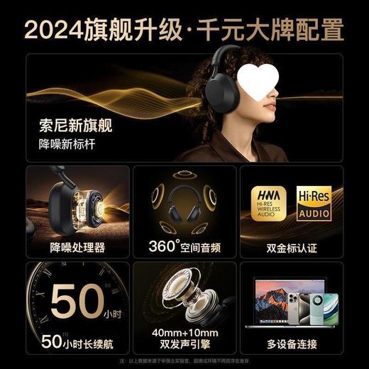 华强北WH1000-XM5头戴式蓝牙耳机 无线降噪适用 索尼新款公模 商品图1