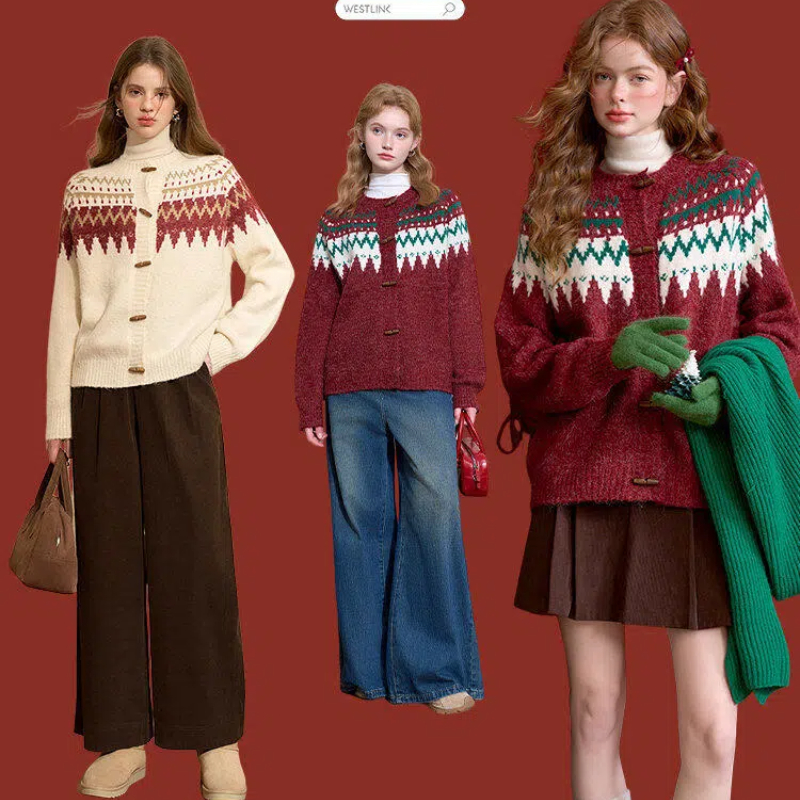 【暖冬服饰 | 费尔岛针织毛衣合集】费尔岛复古氛围风针织，肤感软糯舒适，均码宽松版型，百搭不挑慵懒随性，款式多多，细节满满，图案美观大气，可内搭可外穿，随心搭配，造型多变~