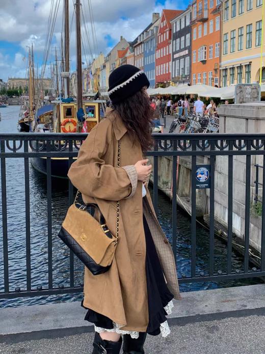 浮生八记/25C130/复古英伦正反两穿麂皮披肩斗篷风衣外套 商品图3